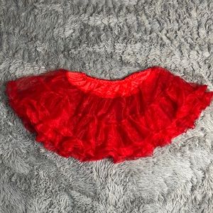 Red Tutu Skirt with 2 Tulle Layers Size S/M
